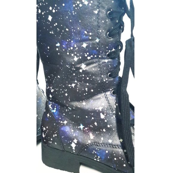 Galaxy Tall Combat Boots 🌌 Women's Size 6 - Picture 6 of 12